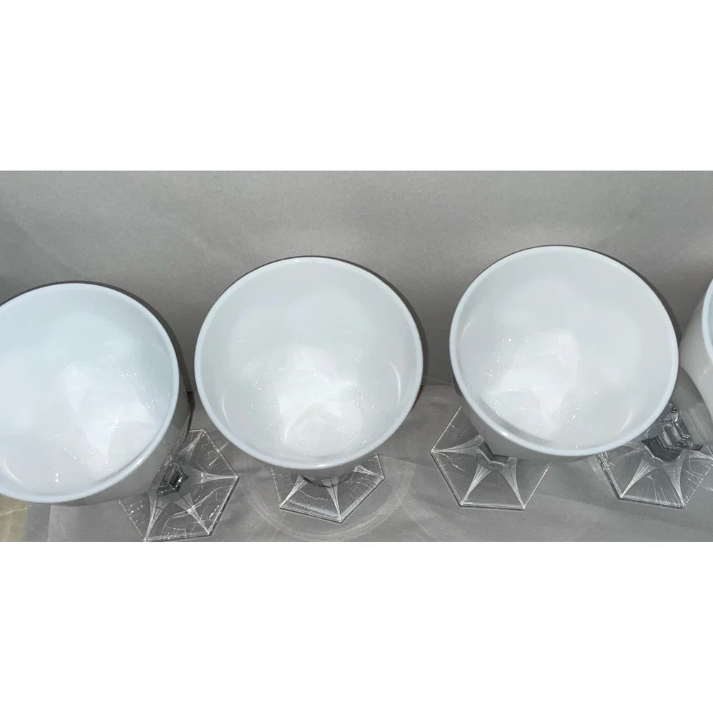 Mario Luca Giusti Dolce-Vita Water White Goblet Set of 4 in Acrylic Signed Read